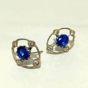 Sapphire (Lab) Earrings in silver
