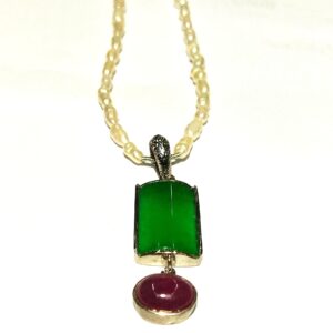 Original Afghani Ruby and Reconstructed Jade Pendant