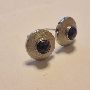 Lapi Lazuli (Afghani) Earrings in Silver