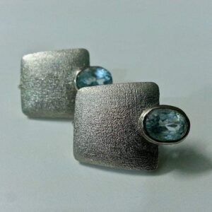 Blue Topaz Earrings in Silver