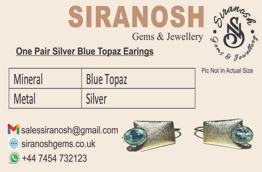 Blue Topaz Earrings in Silver - Image 2